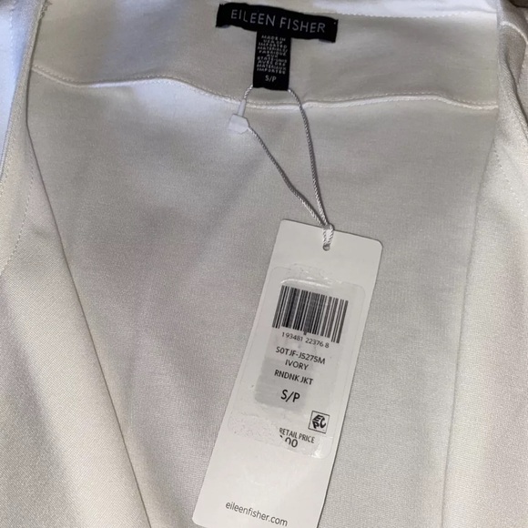 Eileen Fisher Womens Jacket White Ivory Size Small Roundneck Ponte Flex $298 - Picture 6 of 8